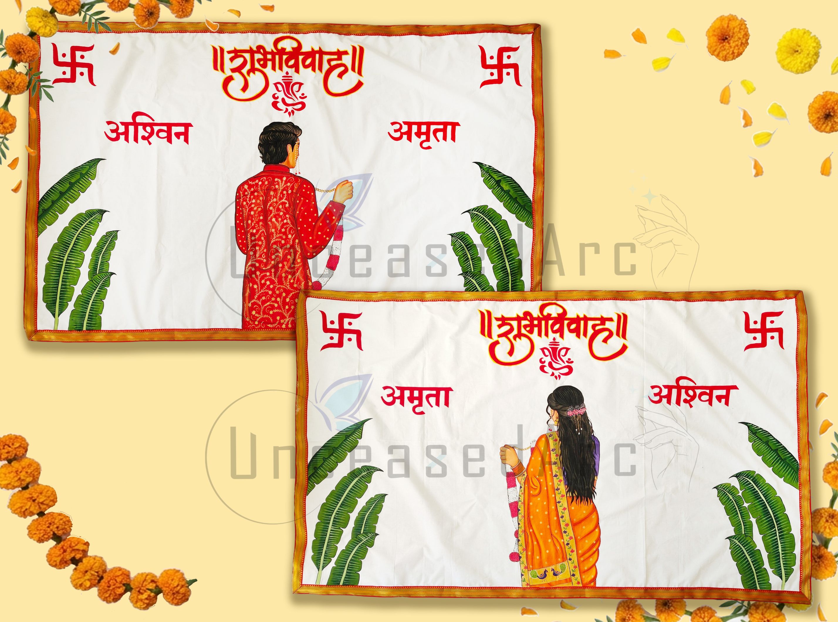 Groom Bride Double Sided Antarpaat Design