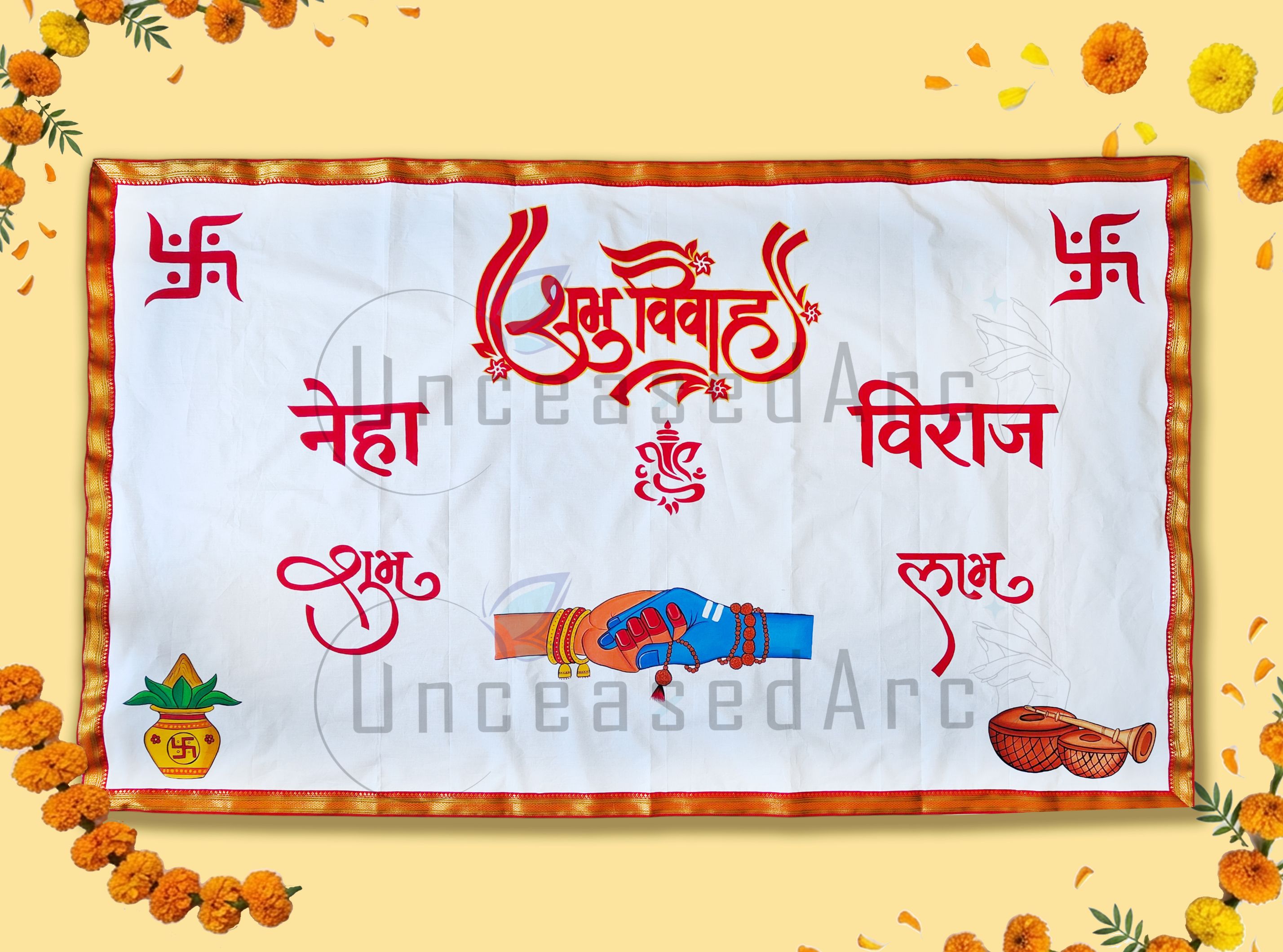 Shiv Parvati Antarpaat Design Classic Shiv Parvati Hands