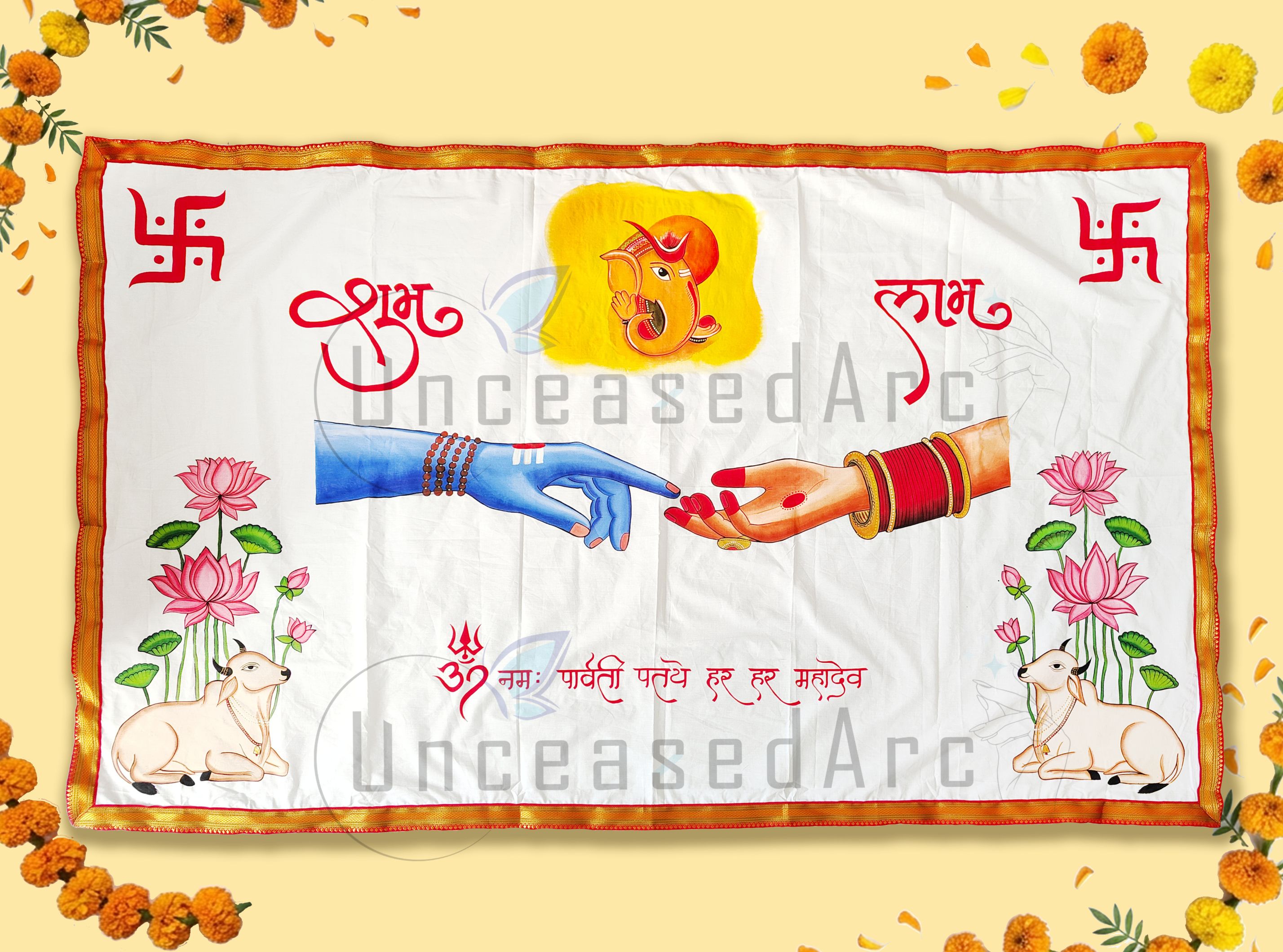 Shiv Parvati Hands Infinite Reach Antarpaat Design