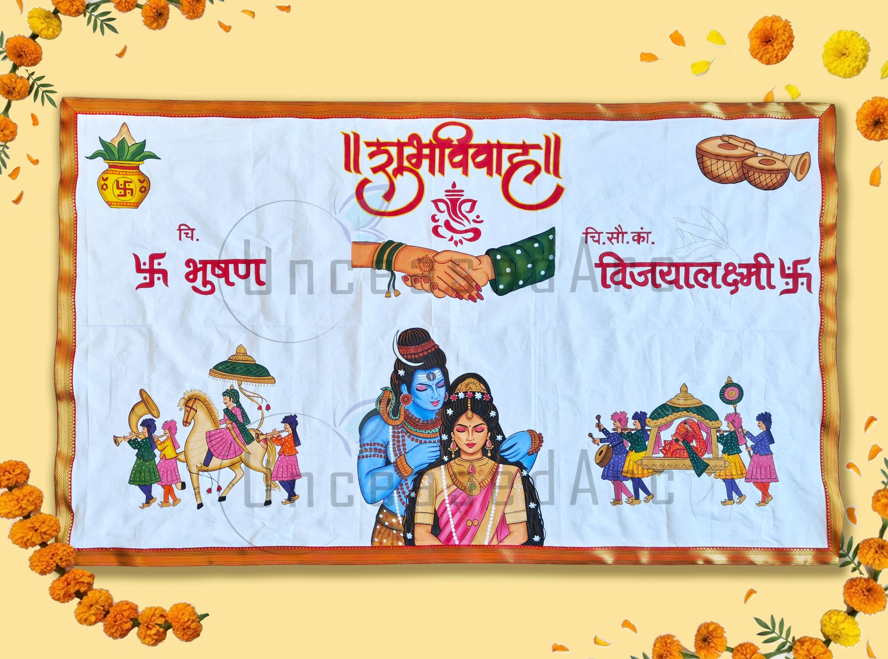 Shiv Parvati Hastamilap with Doli Baraat Antarpaat Design